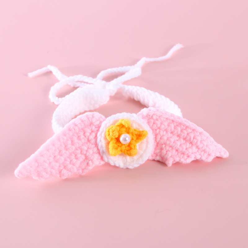 Ogrlica za mačku Pletena krila Vunena zvijezda Podesivi Zeko Zec Pas Ogrlica Rođendanska uspomena na kućnog ljubimca Božićni dodaci