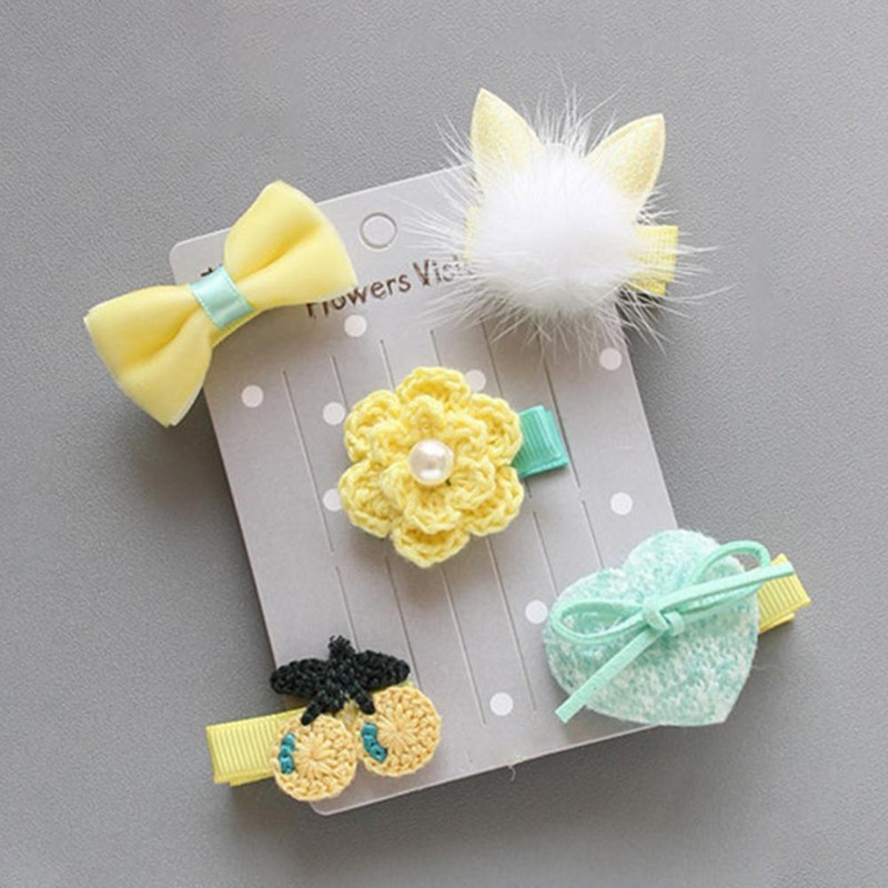 5 τμχ/Σετ Κλιπ μαλλιών για κατοικίδια Πολύχρωμα Διακόσμηση μαλλιών για κατοικίδια Ύφασμα Cute Pet Dogs Κλιπ μαλλιών για το νέο έτος