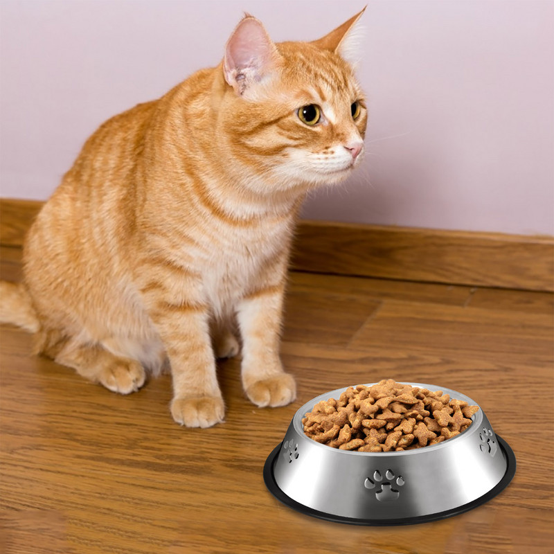 Uued koerte kasside kausid roostevabast terasest reisijalajäljega toitmismasin Veekauss lemmikloomakoertele kassidele kutsikate välitoidunõu 4 suurust