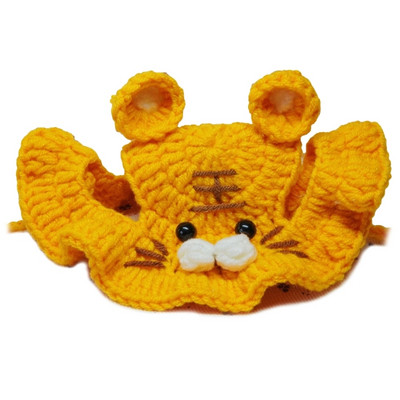 Kostim za kućne ljubimce za pse i mačke Topla slatka pletena kapa bez preklopa s rupama za uši Zimska odjeća za Božić Novu godinu Mekana pređa 367A