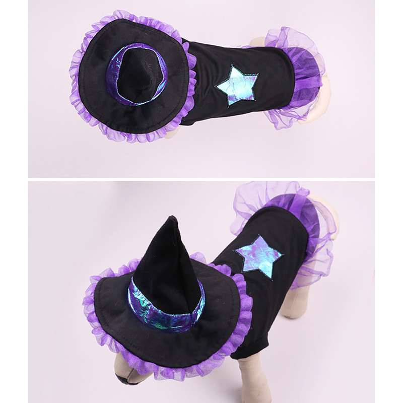 Odjeća za kućne ljubimce Vještica sa šeširom Festivalski kostim za pse Mačka Odjeća za štene Odjeća za zabavu Noć vještica Mačići Cosplay odjeća Dodaci za kućne ljubimce