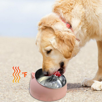 Αυτόματη θέρμανση Μπολ για σκύλους Ταξίδι Μπολ για κατοικίδια ξηρά τροφή για γάτες Σκύλοι Ροζ μπολ για σκύλους Μπολ Πόσιμου νερού εξωτερικού χώρου 110v-220v