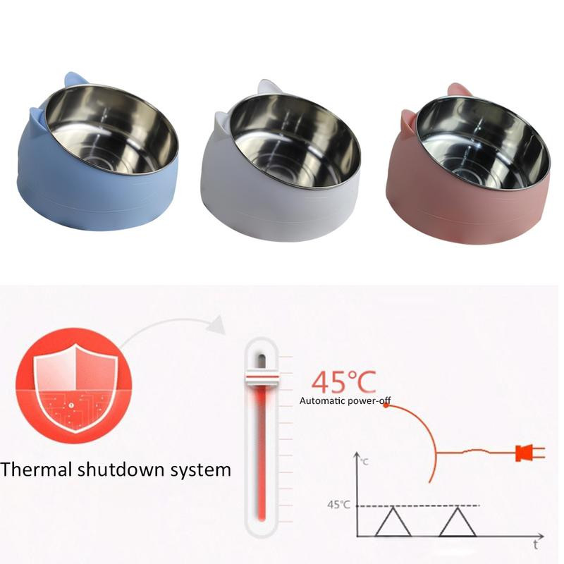 Automātiskā apsilde Dog Bowl Travel Pet Sausās barības bļodas kaķiem Suņiem Rozā suņu bļodas āra dzeramā ūdens bļoda 110v-220v