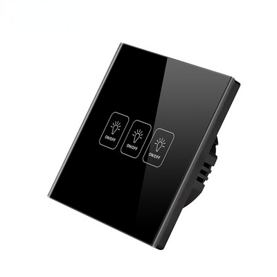 AXUS seina puutelüliti EL standardne karastatud klaaspaneel 1/2/3 Gang 1-way valgusanduri lüliti veekindel 10A 110-220V lambi lüliti