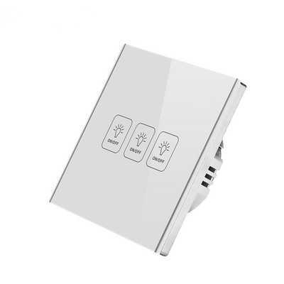 AXUS seina puutelüliti EL standardne karastatud klaaspaneel 1/2/3 Gang 1-way valgusanduri lüliti veekindel 10A 110-220V lambi lüliti