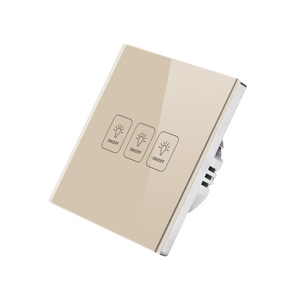 AXUS seina puutelüliti EL standardne karastatud klaaspaneel 1/2/3 Gang 1-way valgusanduri lüliti veekindel 10A 110-220V lambi lüliti