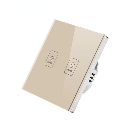 AXUS seina puutelüliti EL standardne karastatud klaaspaneel 1/2/3 Gang 1-way valgusanduri lüliti veekindel 10A 110-220V lambi lüliti