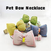 Ogrlica od tkanine za kućne ljubimce Karirana mašna Lagana ogrlica za mačke i pse Ogrlica sa zvonom za mačke Psići Nakit Oprema za kućne ljubimce