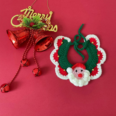 Podesivi kućni ljubimac Božićni pleteni vrat Meki slatki vuneni ovratnik Ovratnik Šal Ukras za mačke Dodaci Festivalski poklon