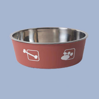 Nerūsējošā tērauda suņu bļoda Izturīga, neslīdoša gumijas dibena lolojumdzīvnieku barības ūdens bļoda jauks apdrukāts kucēnu barotājs mazam vidējam lielam sunim