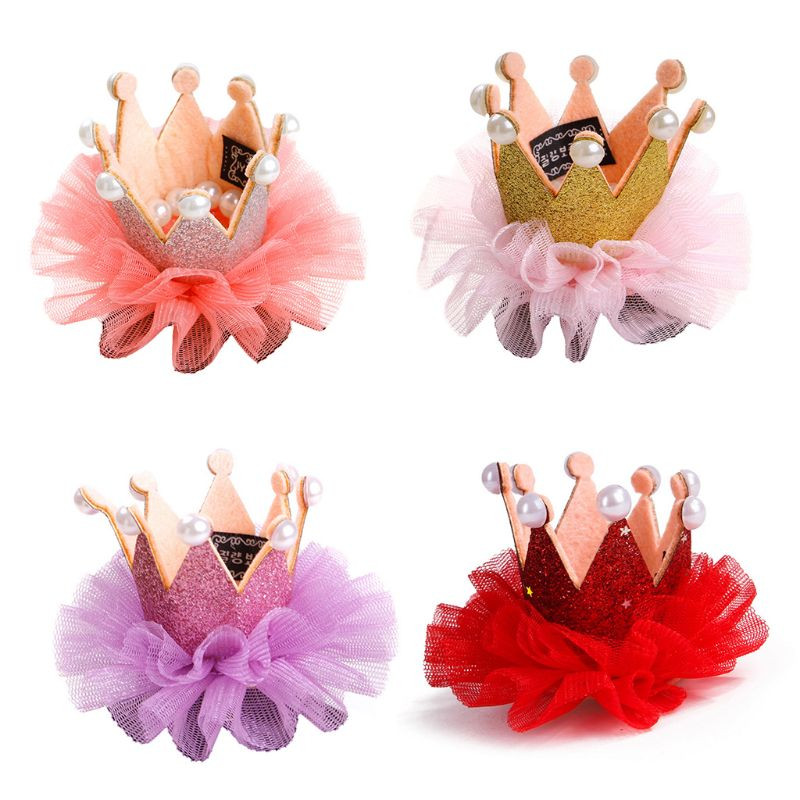 Slatka čipka Princeza Kruna Pas Mačka Kućni ljubimac Štipaljka za kosu Ukosnice Mače Štene Fotografija Mačka Pokrivalo za glavu Vjenčanje Dekoracija za rođendan