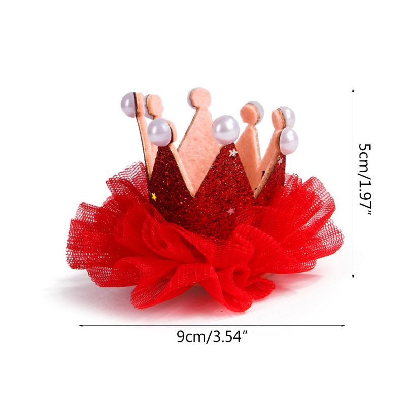 Slatka čipka Princeza Kruna Pas Mačka Kućni ljubimac Štipaljka za kosu Ukosnice Mače Štene Fotografija Mačka Pokrivalo za glavu Vjenčanje Dekoracija za rođendan