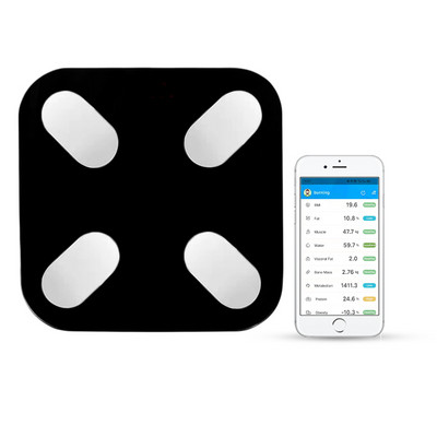 Bluetooth vaga Podna elektronska kupaonska vaga Visokoprecizna vaga LED dispaly BMI Body Fat Muscle Mass Analyzer Bijela