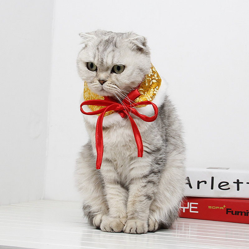 Lemmiklooma kaelarihm Hiina stiilis reguleeritav koera kikilips lemmiklooma sall aastavahetuseks Hiina kevadfestivali lemmikloomatarbed rõivamanused