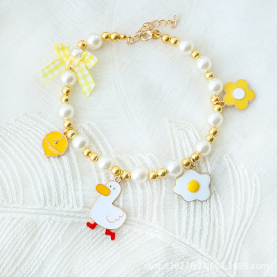 Mačka Mačka Biserni privjesak Ogrlica Pas Podesivi Opseg vrata protiv gušenja Modna ogrlica za kućne ljubimce Dodaci za ukrašavanje kućnih ljubimaca