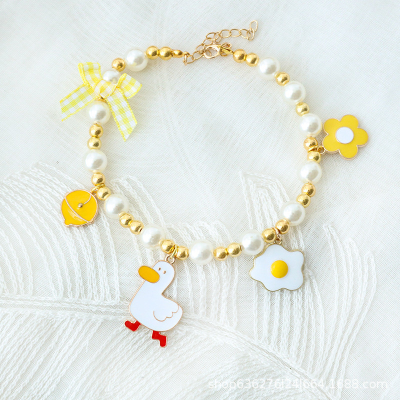 Mačka Mačka Biserni privjesak Ogrlica Pas Podesivi Opseg vrata protiv gušenja Modna ogrlica za kućne ljubimce Dodaci za ukrašavanje kućnih ljubimaca