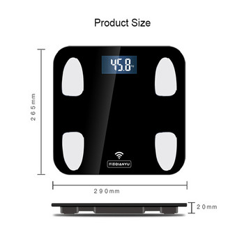 Нова дигитална везна за баня Bluetooth Body Fat mi Scale Floor Smart Bmi Human Weighing Scale Household Balance Body 180kg