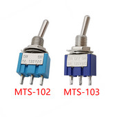 2/5 tk SPDT mini lüliti 3-kontaktiline SISSE-VÄLJA-SEES / SISSE-SISSE 2/3 asendi miniatuursed toitenupu lülitid 6A 125V AC MTS-102 MTS-103