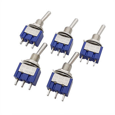 2/5 tk SPDT mini lüliti 3-kontaktiline SISSE-VÄLJA-SEES / SISSE-SISSE 2/3 asendi miniatuursed toitenupu lülitid 6A 125V AC MTS-102 MTS-103