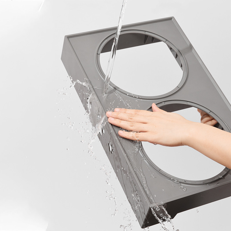 Lemmiklooma libisemiskindel koerakauss roostevabast terasest topeltkauss aluse tõstelauaga, reguleeritava kõrgusega eemaldatav lemmikloomatarbed koeratarvikud