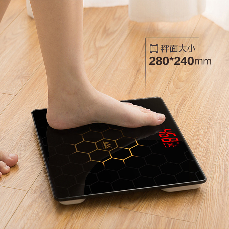 Originaalne plahvatuskindel karastatud klaas, täppis nutikas vannitoa põrandaskaala punane LED abs ruumitemperatuuri näidik