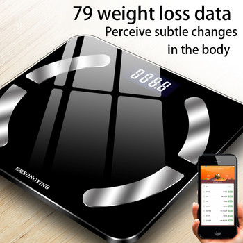 Bluetooth Body Fat Scale USB електронна цифрова везна Интелигентна везна за подови везни за баня BMI индекс 290*260 mm