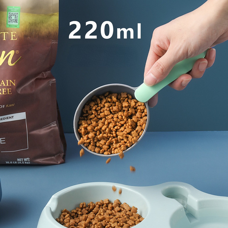 Multifunktsionaalne koeratoit kassitoidu labidas lusikas söötmislusikas suletud kotiklambriga Loominguline mõõtetops kumer disain, kergesti puhastatav