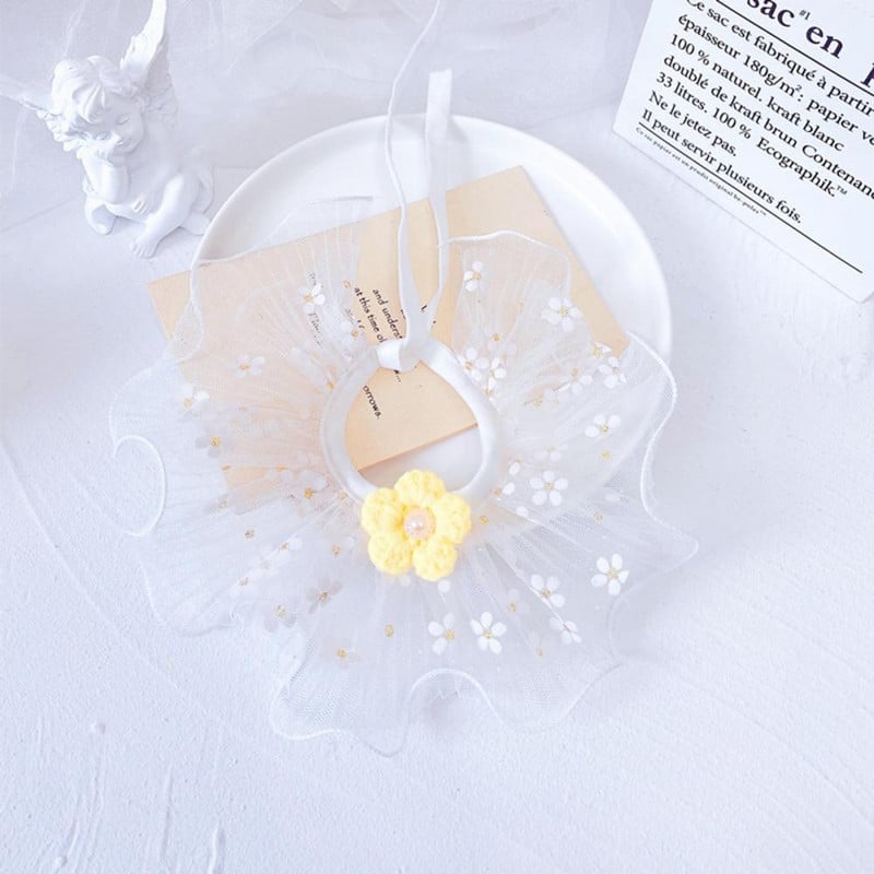 Spilgtas krāsas Praktiski mājdzīvnieku priekšautiņi Šalle Ar rokām darināti vainagi Aksesuāri Modes kaķēnu apkakles mežģīņu mala spēlēšanai