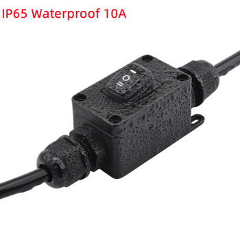 (1 PC) IP65 Αδιάβροχο 10A Ενσωματωμένο καλώδιο μεγάλου ρεύματος Διακόπτης ενεργοποίησης/απενεργοποίησης Max AC3~220V Ένδειξη LED Αδιάβροχο λάδι Αδιάβροχο