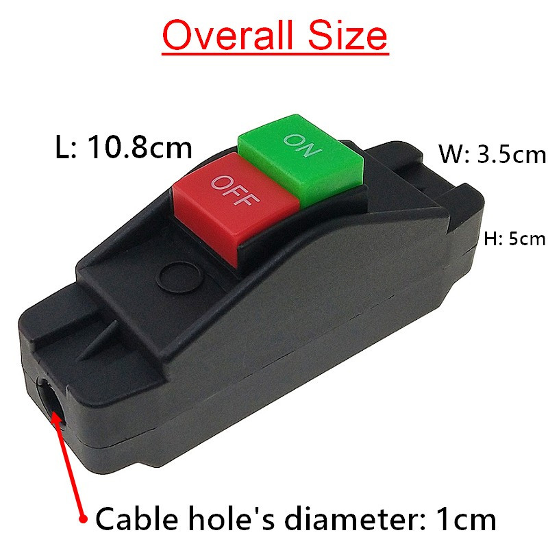 15A sisseehitatud juhtme lüliti 2 poolusega 4 kontaktiga max AC/DC 250 V raskeveokite suur nupp sisse/välja