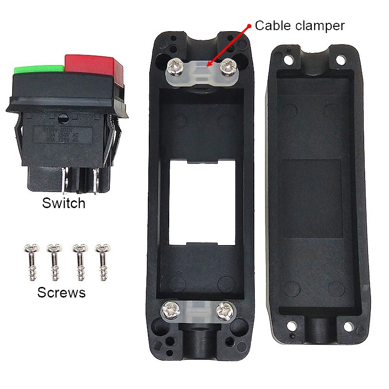 15A sisseehitatud juhtme lüliti 2 poolusega 4 kontaktiga max AC/DC 250 V raskeveokite suur nupp sisse/välja