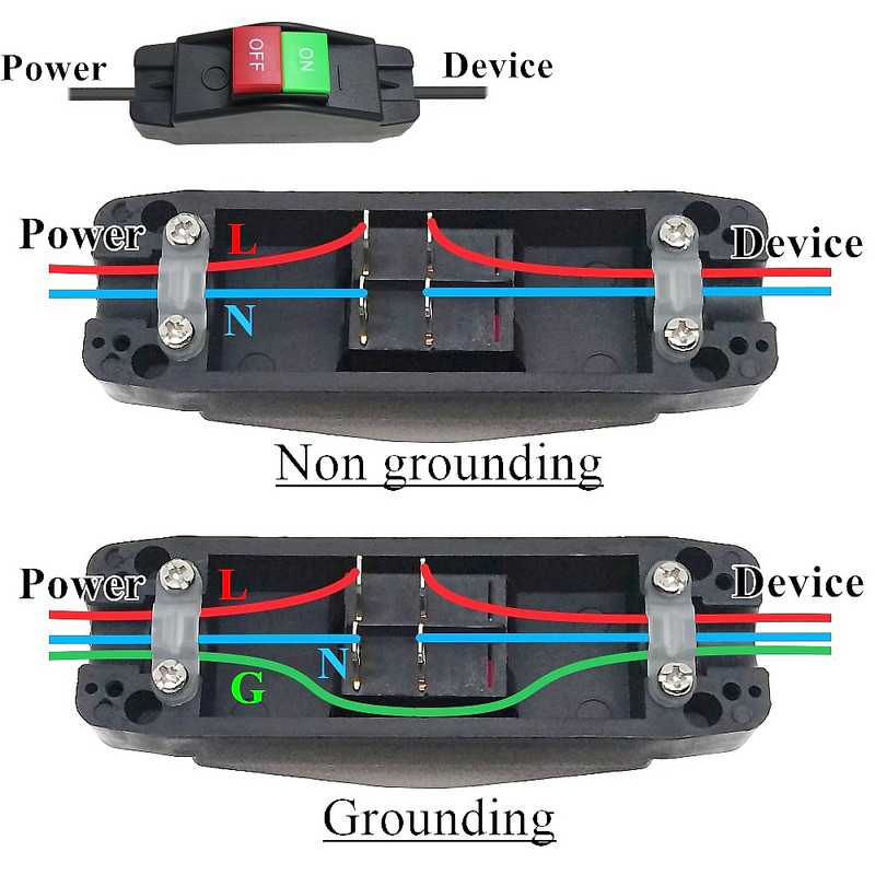 15A sisseehitatud juhtme lüliti 2 poolusega 4 kontaktiga max AC/DC 250 V raskeveokite suur nupp sisse/välja