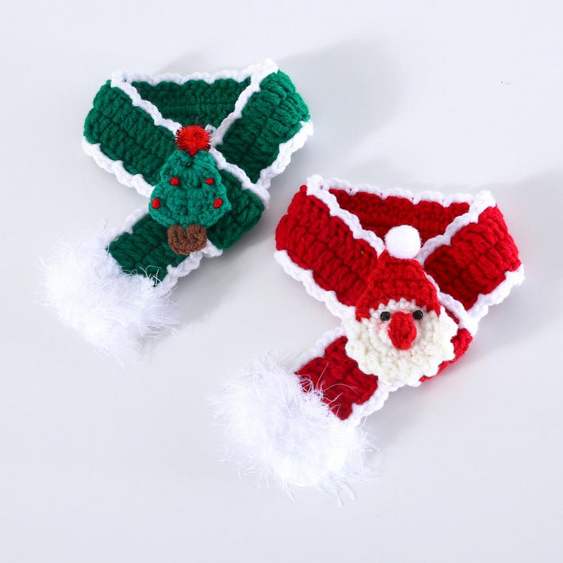 Pseći božićni šal Super mekani crtani ukrasni dizajn prilagođen koži Poboljšava atmosferu Kućni ljubimac Kostim za psa Blagdanska marama za odijevanje Kućni ljubimac