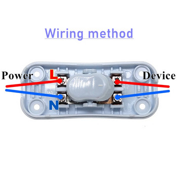 5 бр. Вградена лампа за включване/изключване Светлинен кабел Превключвател Винтова клема AC250V 2A Лесен за инсталиране