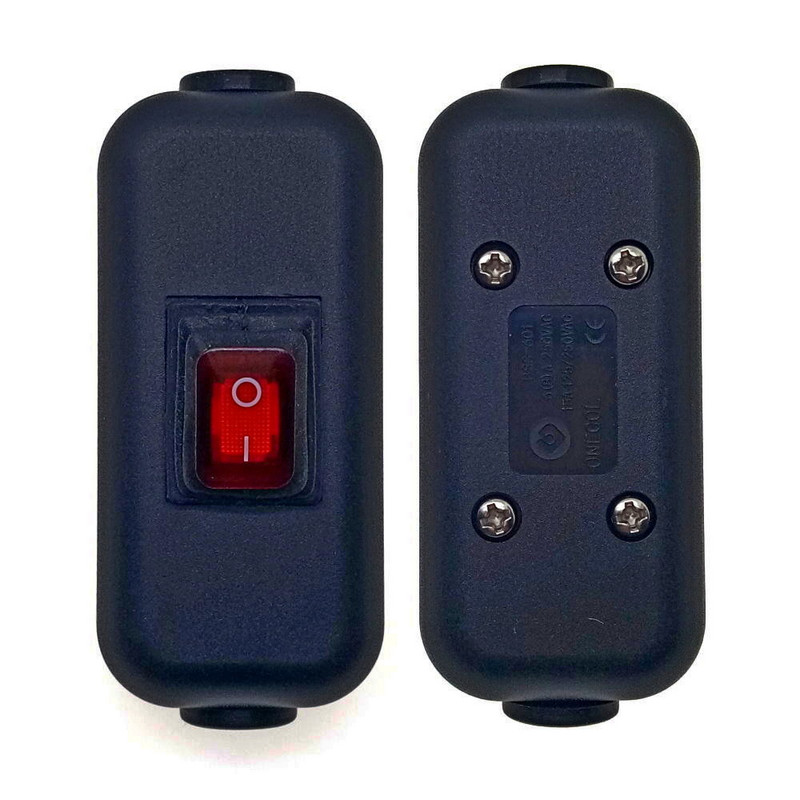 Iekļauts vada slēdzis ūdensizturīgs IP65 putekļu necaurlaidīgs Max AC100~250V 10A ieslēgšanas/izslēgšanas LED indikators