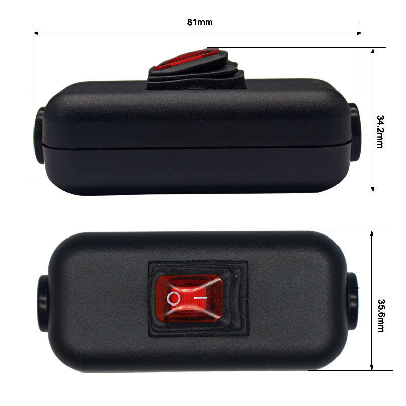 Iekļauts vada slēdzis ūdensizturīgs IP65 putekļu necaurlaidīgs Max AC100~250V 10A ieslēgšanas/izslēgšanas LED indikators