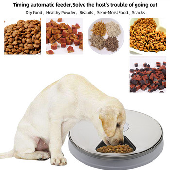Στρογγυλός τροφοδότης Αυτόματος τροφοδότης κατοικίδιων ζώων 6 γεύματα 6 πλέγματα Ηλεκτρικός διανομέας ξηρών τροφών για σκύλους γάτας 24 ώρες τροφοδοσία προμήθειες για κατοικίδια Έκπτωση 50%