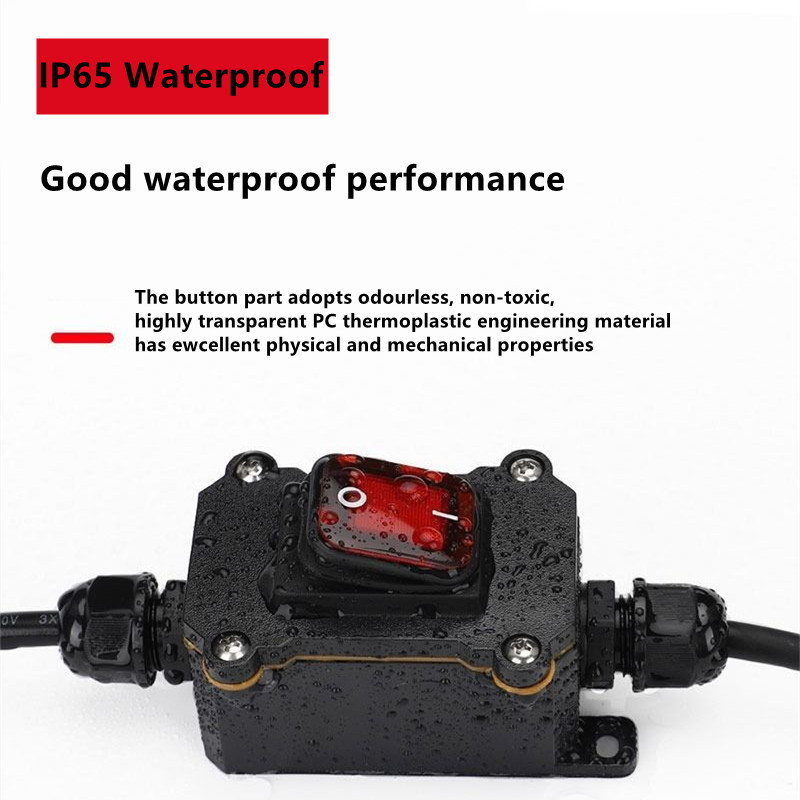 IP65 veekindel 25A raske vooluga suure vooluga kaabli sisse/välja lüliti Max AC3 ~ 220V LED indikaator tolmu- ja õlikindel