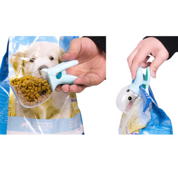 Пластмасова лъжичка за храна за домашни любимци Duckbilled Многофункционална хранилка за котки Кухненска мерителна лъжица Хранене Контейнер за домашни любимци Аксесоари за домашни любимци