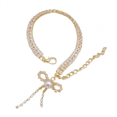 Lemmikkass Ehted Kaelakee Kaelarihm Faux Pearl Ornament Oksüdatsioonivastane Vask Rhinestones Kaelakee Rekvisiidid Lemmikloomatarbed