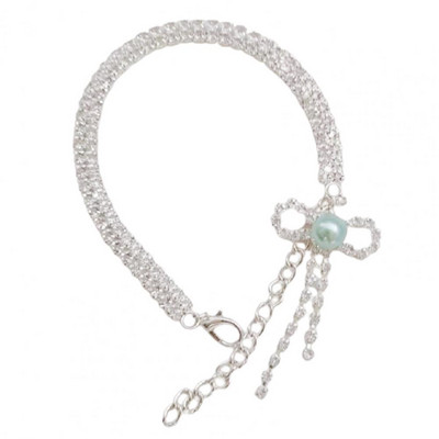 Lemmikkass Ehted Kaelakee Kaelarihm Faux Pearl Ornament Oksüdatsioonivastane Vask Rhinestones Kaelakee Rekvisiidid Lemmikloomatarbed