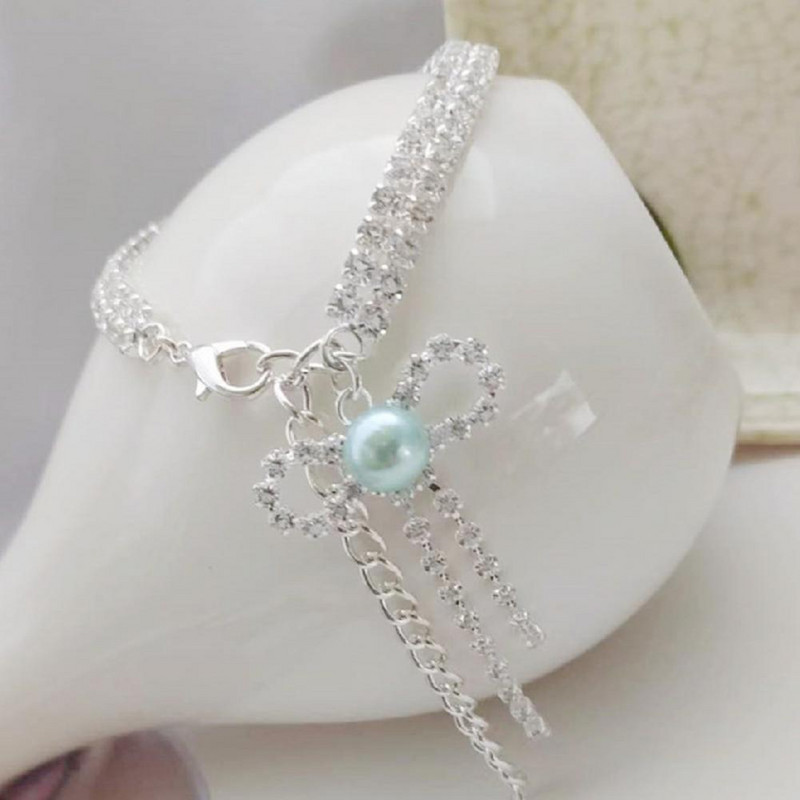 Lemmikkass Ehted Kaelakee Kaelarihm Faux Pearl Ornament Oksüdatsioonivastane Vask Rhinestones Kaelakee Rekvisiidid Lemmikloomatarbed