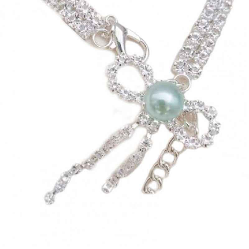 Lemmikkass Ehted Kaelakee Kaelarihm Faux Pearl Ornament Oksüdatsioonivastane Vask Rhinestones Kaelakee Rekvisiidid Lemmikloomatarbed