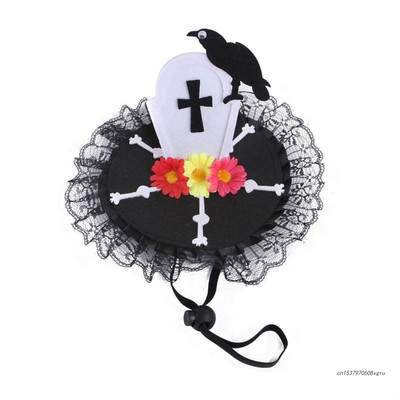 Pitsiäärega lemmikloomamüts Halloweeni vallatu koerakostüüm-müts armas festivalil lemmikloomamüts Loomamüts Peakatted Cosplay Aksessuaarid