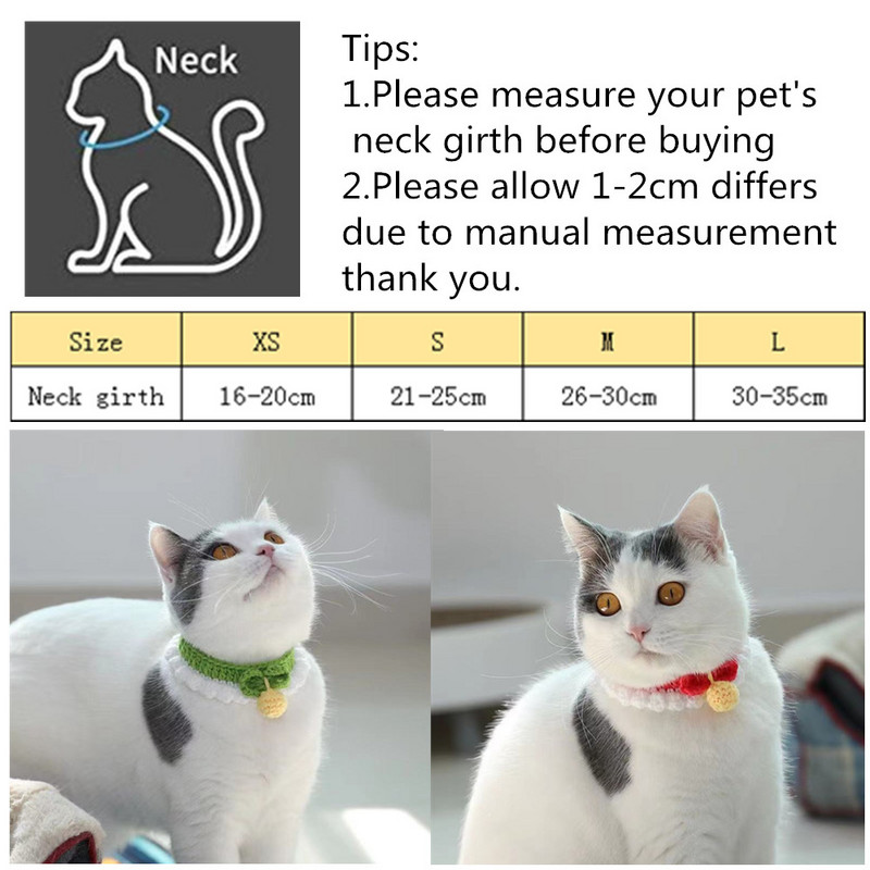 Podesiva mekana heklana ogrlica za psa, mačku, vunenu ogrlicu, slatki dodaci za vrat za kućne ljubimce, slatko štene, maca, šal za pletenje leptir mašna, poklon za ljubimca