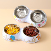 Dvostruke zdjelice za kućne ljubimce od nehrđajućeg čelika Hranilica za vodu za hranu za pse Posuda za piće za kućne ljubimce Hranilica za mačke Pribor za hranjenje štenaca za male pse