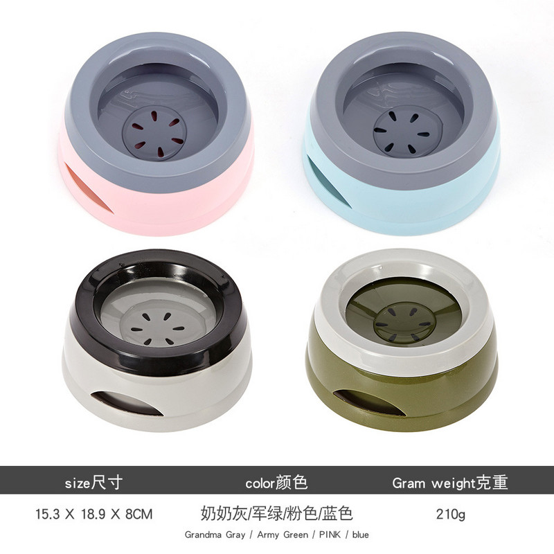 Mājdzīvnieku suņu kaķu bļodas, peldošas, nesamitrinošas mute Kaķa bļoda bez izšļakstīšanās Dzeramā ūdens padevējs Plastmasas pārnēsājamas suņu bļodas ūdens padeves