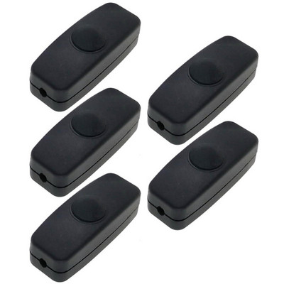 (5 iepakojumi) DC Inline IESLĒGŠANAS/IZSLĒGŠANAS vada slēdzis DIY spiedpoga 1~250V 1A