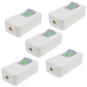 5 komplekts — iebūvēts ieslēgšanas/izslēgšanas galda apgaismojums gultas lampas vada slēdzis viena pola skrūvējams termināls AC250V 10A