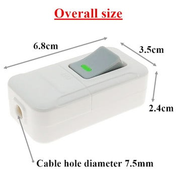 5 пакета - Вградено включване/изключване на настолна лампа Превключвател за кабелна лампа за легло Еднополюсен винт Termainl AC250V 10A
